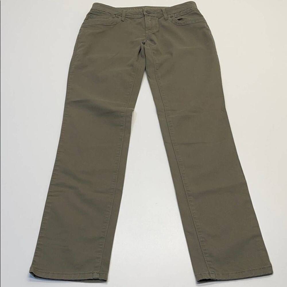 SIMPLY VERA WANG Womens 2 Green Skinny Cotton Pant
